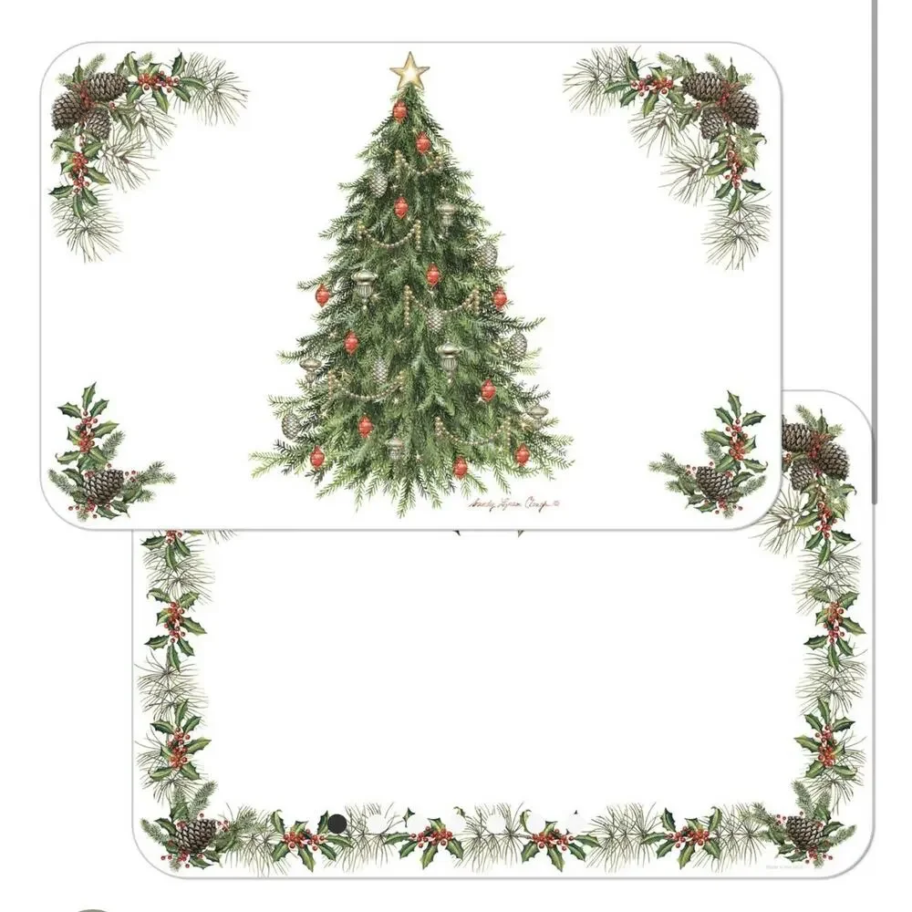 Counterart O’Christmas Tree Reversible Easy Care Placemat 4 Pack Made in the USA